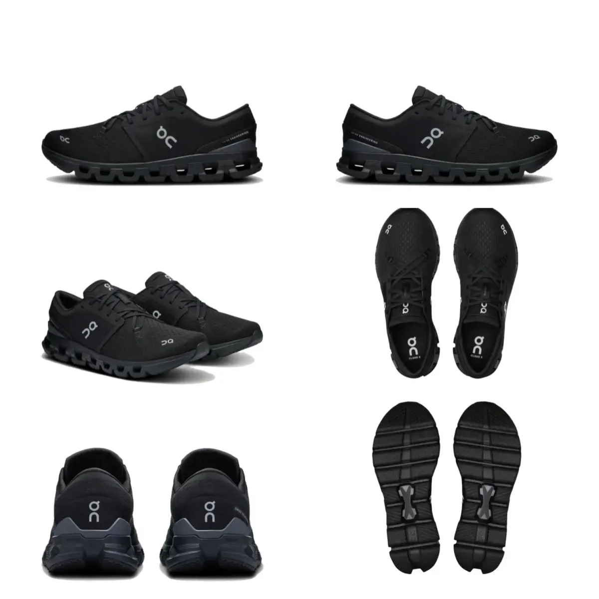 On Cloud 6 All Black, breathable engineered mesh, all-day comfort sneaker