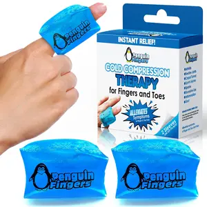 Penguin Fingers Finger and Toe Cold Gel Ice Pack Sleeve, Reusable Cryotherapy Compression Sleeve for Injuries, Arthritis, Tendonitis, Gout, or Sprains, No-Toxins and Latex Free.