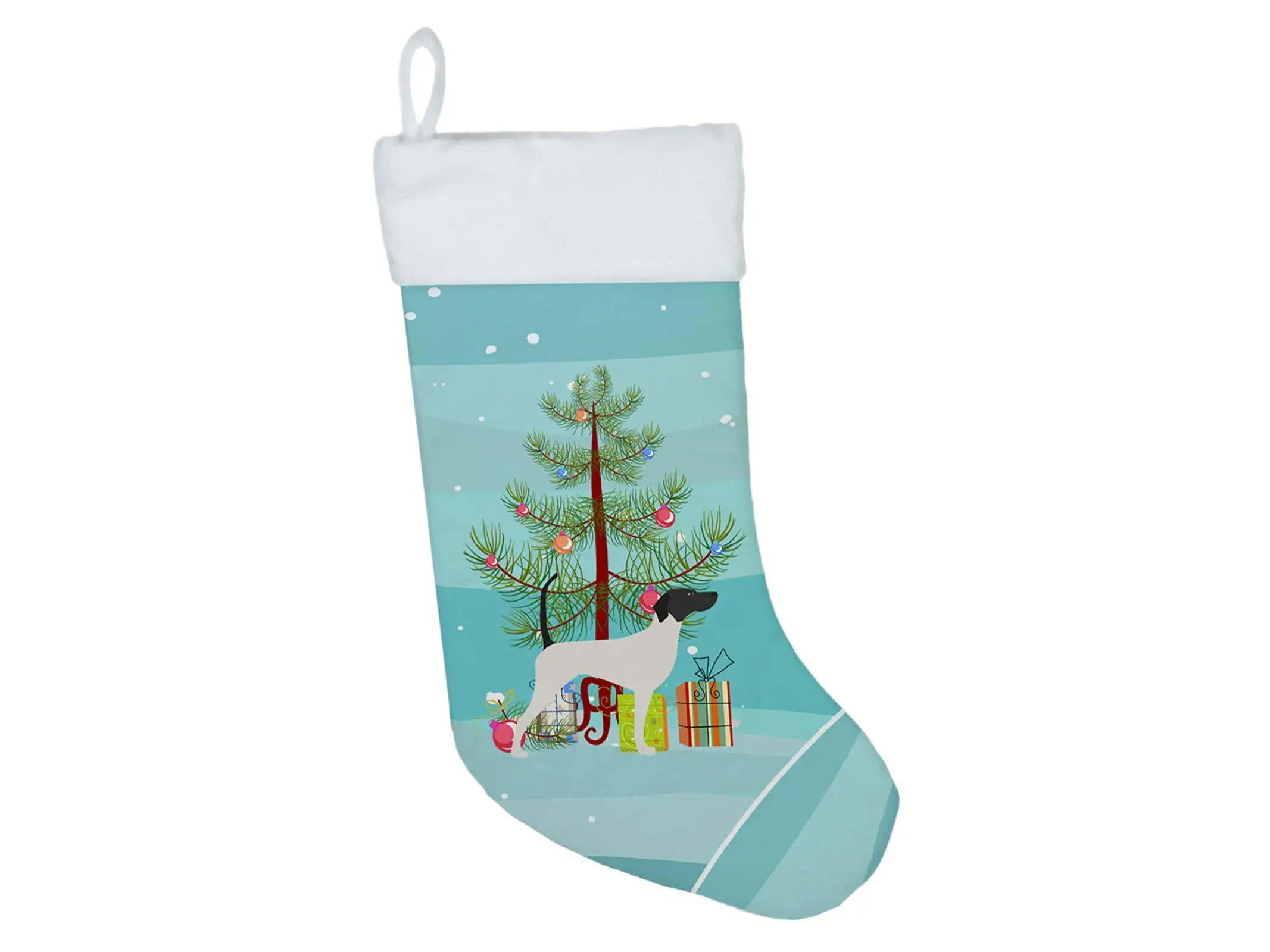 11x18in 1-Piece English Pointer Artwork Suede Christmas Stocking, 0.25 lbs Machine Wash Festive Home Decor for Merry Xmas Holidays, Festive Look