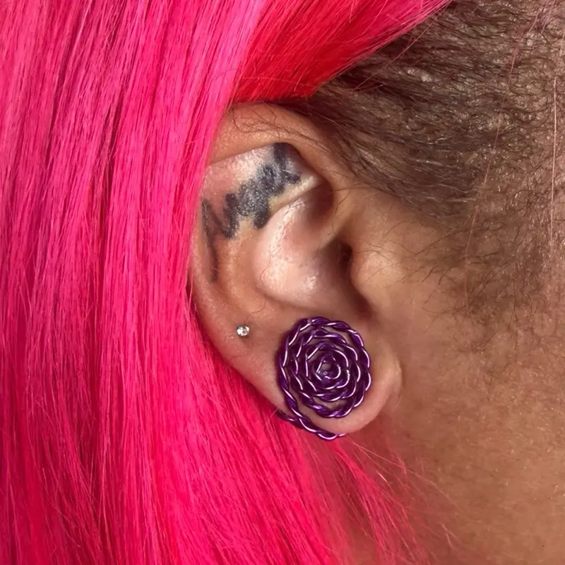 Purple - Braided Echo Loop (Non Pierced Earring)
