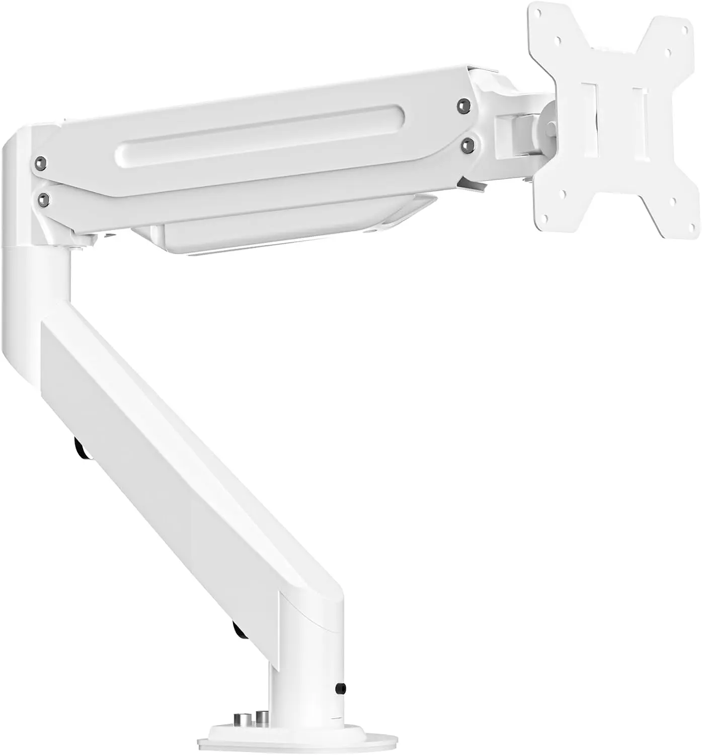 Gas Spring Desk Mount Monitor Arms, Fully Adjustable Office Furniture for 17-35 inch Screens, Up to 24.25 lbs Weight Capacity