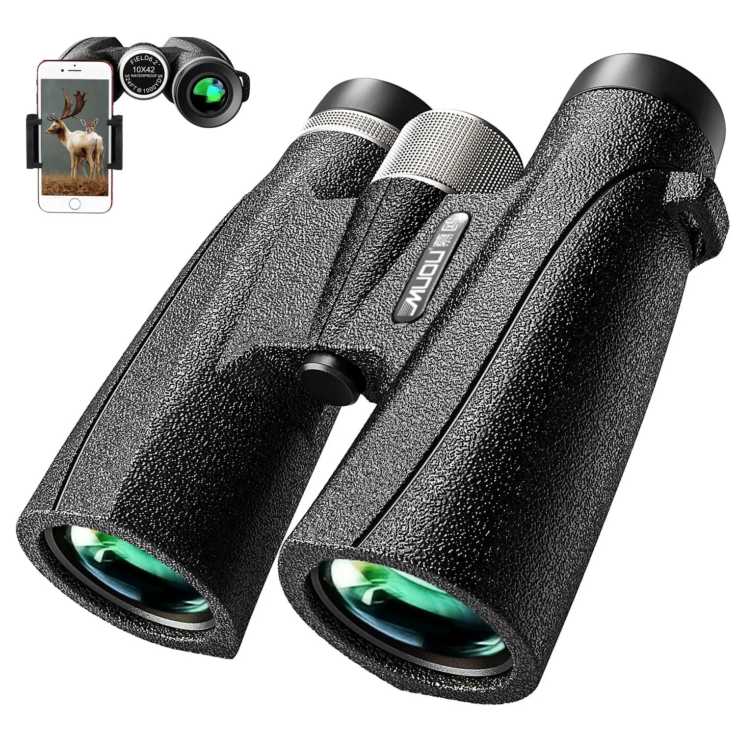 10x42 Binoculars Nitrogen-Filled Waterproof, HD High Magnification, Portable Compact Viewing for Camping & Travel, Anti-Fog, Durable Outdoor Binoculars for Adults, High Powered Optics