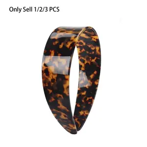 1/2/3 PCS Tortoise Shell Headband with Teeth for Women, Wide Acetate Leopard Plastic Hair Band for Women's Hair No Headache No Slip