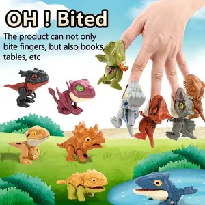 Dinosaur Finger Biting Toys (1Pc/8Pcs Random, Soft Plastic Bite Action), Viral TikTok Sensory Item, Blind Bag Novelty Gift for Teens, Easter Basket Stuffers for Over 3yr Stress Relief,summervibes