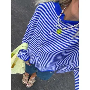 Women's Striped? Women’s Sweater Cardigan, Casual Long-Sleeve Knitwear for Autumn and Winter, Fashionable Women’s Knitwear for Everyday Wear