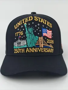 New Embroidered USA Independence Day Baseball Cap 250th Anniversary Sun Hat Outdoor Adjustable Snapback