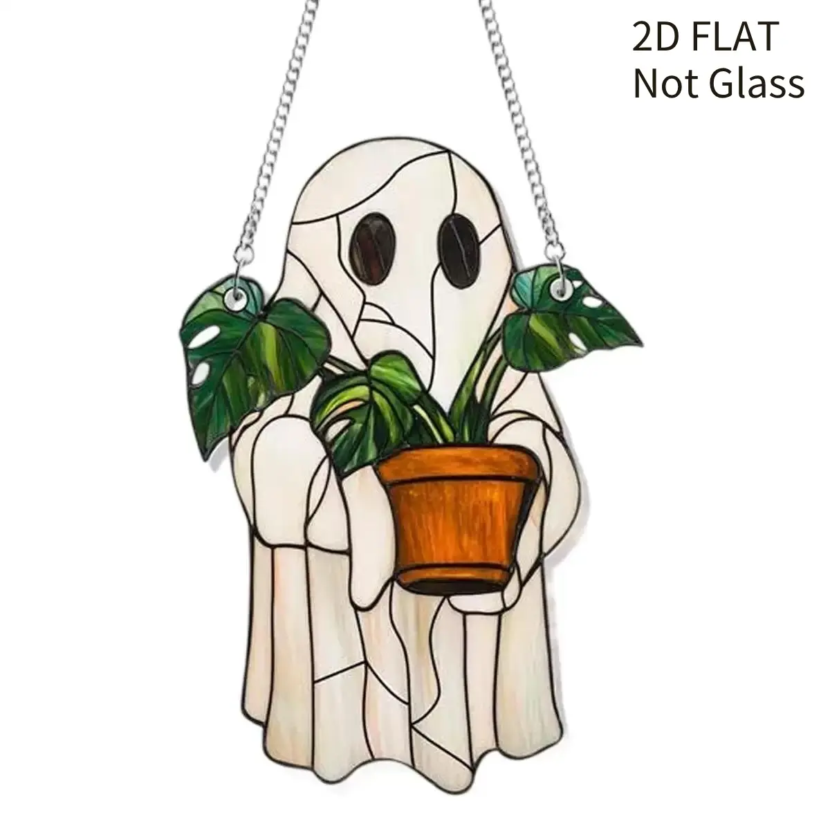 Cute Ghost Plant Suncatcher - Ghost and Monstera Acrylic Ornament, Perfect  Halloween Hanging Decor, Ideal Gift for Plant Lovers and Moms - TikTok Shop