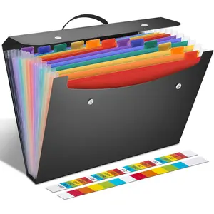 Expanding File Folder with Handle,13 Pockets Accordion File Organizer,Filing Box for Paper,Bills,Receipts,Taxes Organized,Letter/A4 Size Documents Holder for School,Office,Business Trip