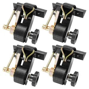 VEVOR Ladder Rack Ratchet Straps, Black Square Tube Mount, 1.5 in Wide x 7.4 ft Long Black Ladder Rack Straps with Double J-Hooks, 500 lbs Load Heavy Duty, Cargo Buckle Lock Strap (4 Pack)