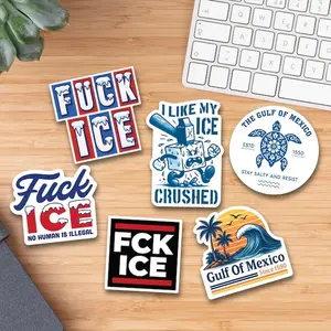 Anti ICE Sticker Pack Of 6 - Assorted Mix - Anti Trump Stickers - Meme Anti Fascist Protest stickers, TACO Trump, Anti Ice