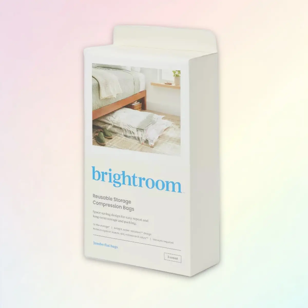 Jumbo 2pc Compression Bags Clear - for Clothes Bedding, Space Saver, Brightroom