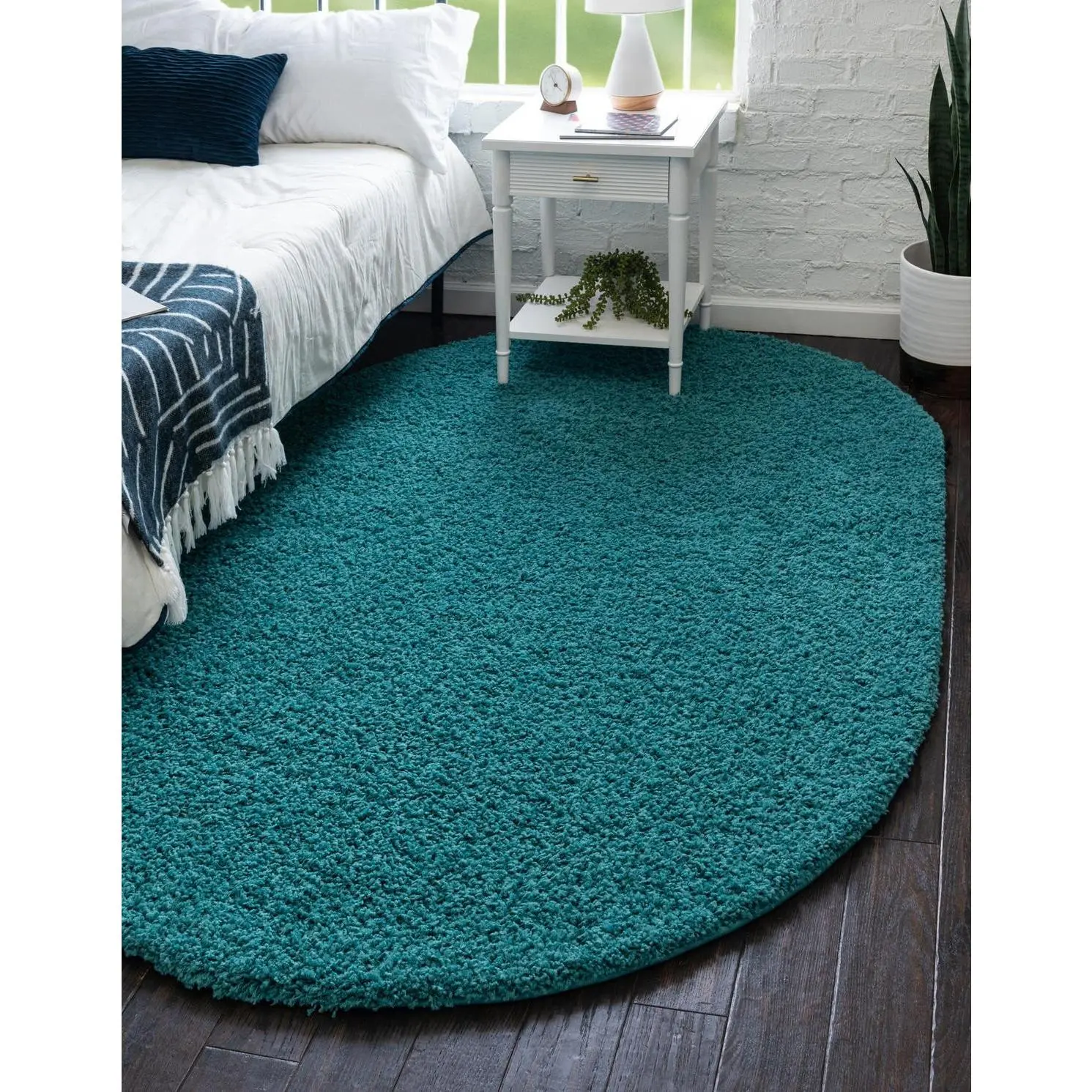 Deep Aqua Blue 3'  x  5' 3 Oval