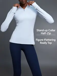 PUMIEY Long Sleeve Basic Tee Women'sCrew Neck Slim Fit Tops Streetwear MinimalistDouble Layer Compression Tee Casual CloudGoing outfits Office Outfits Women Elegant Classytops