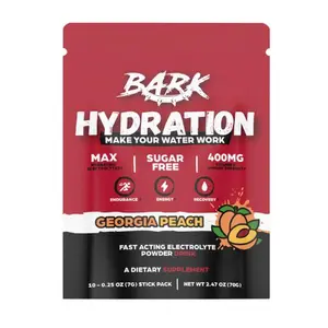 BARK Hydration – Georgia Peach - Sugar Free Electrolyte Drink Mix | 10 Stick Packs