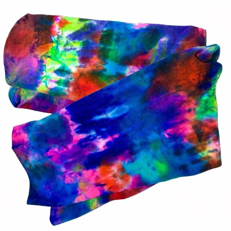 ️️DESERT LIGHTS Hand-Dyed Opaque Footed Tights – Neon Galaxy Tie Dye Pantyhose, Festival Leggings, Artistic Color Burst Hosiery, Soft Stretch Summer statement Fashion Tights XXL
