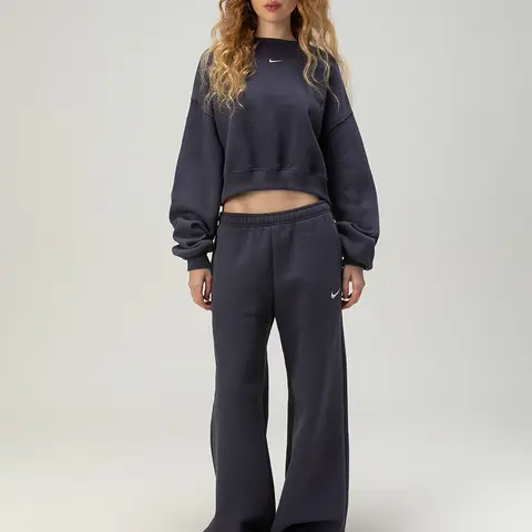 NIKE Studio Fleece Womens Mid Rise Wide Leg Pants