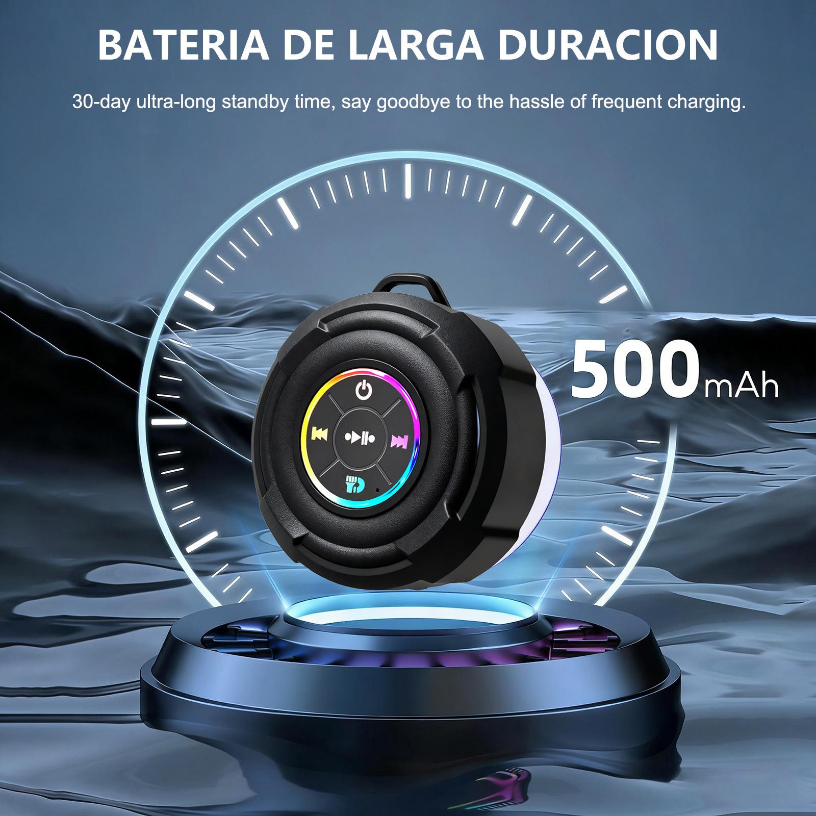 Portable bathroom speaker, 24-hour long battery life, bathroom audio system, dynamic RGB lighting, Bluetooth speaker, suitable for bathroom activities with children, travel, family entertainment, and gaming. High dynamic range。