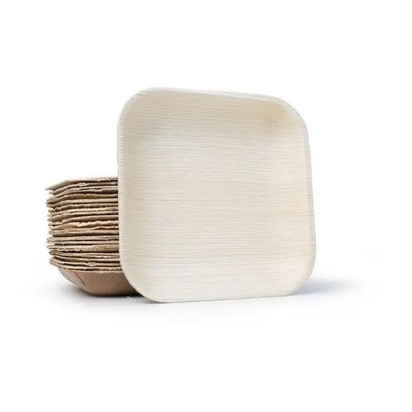Palm Leaf Square Plates 6" Inch (Set of 100/50/25)