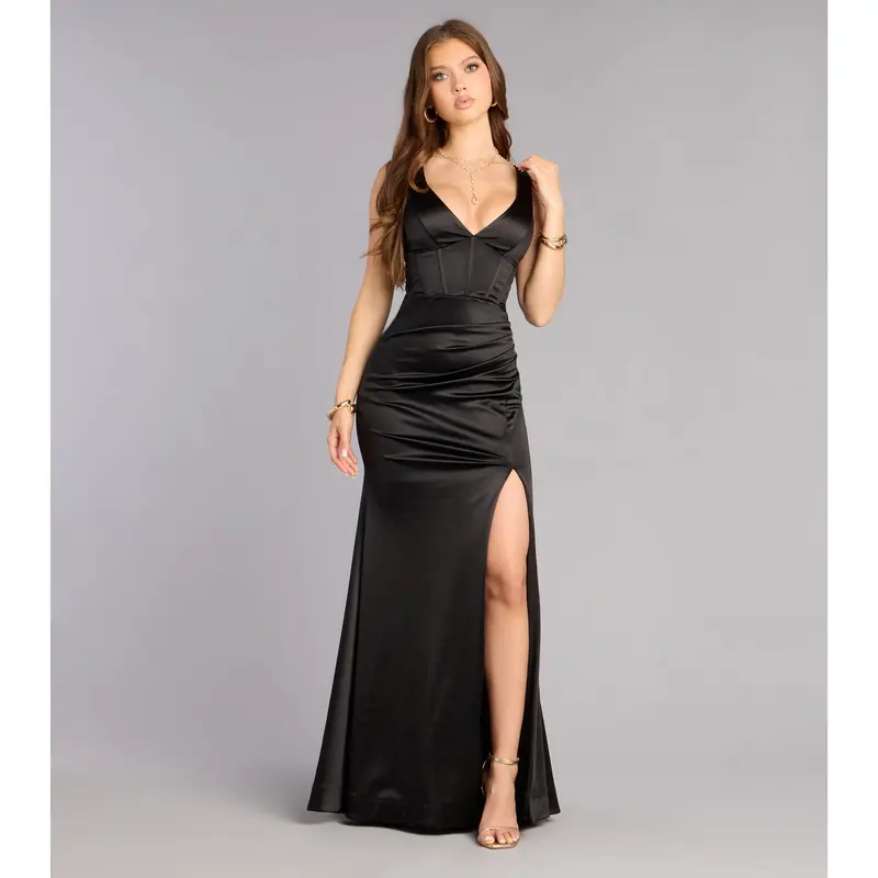 heidi formal satin lattice dress - TikTok Shop