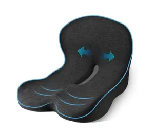 Non-Slip Memory Foam Seat cushion Skin-Friendly Extended Zipper Easy Remove Wash Back Support Cushion Home & Outdoor & Car & Office,Sciatica Relief for Long Drives