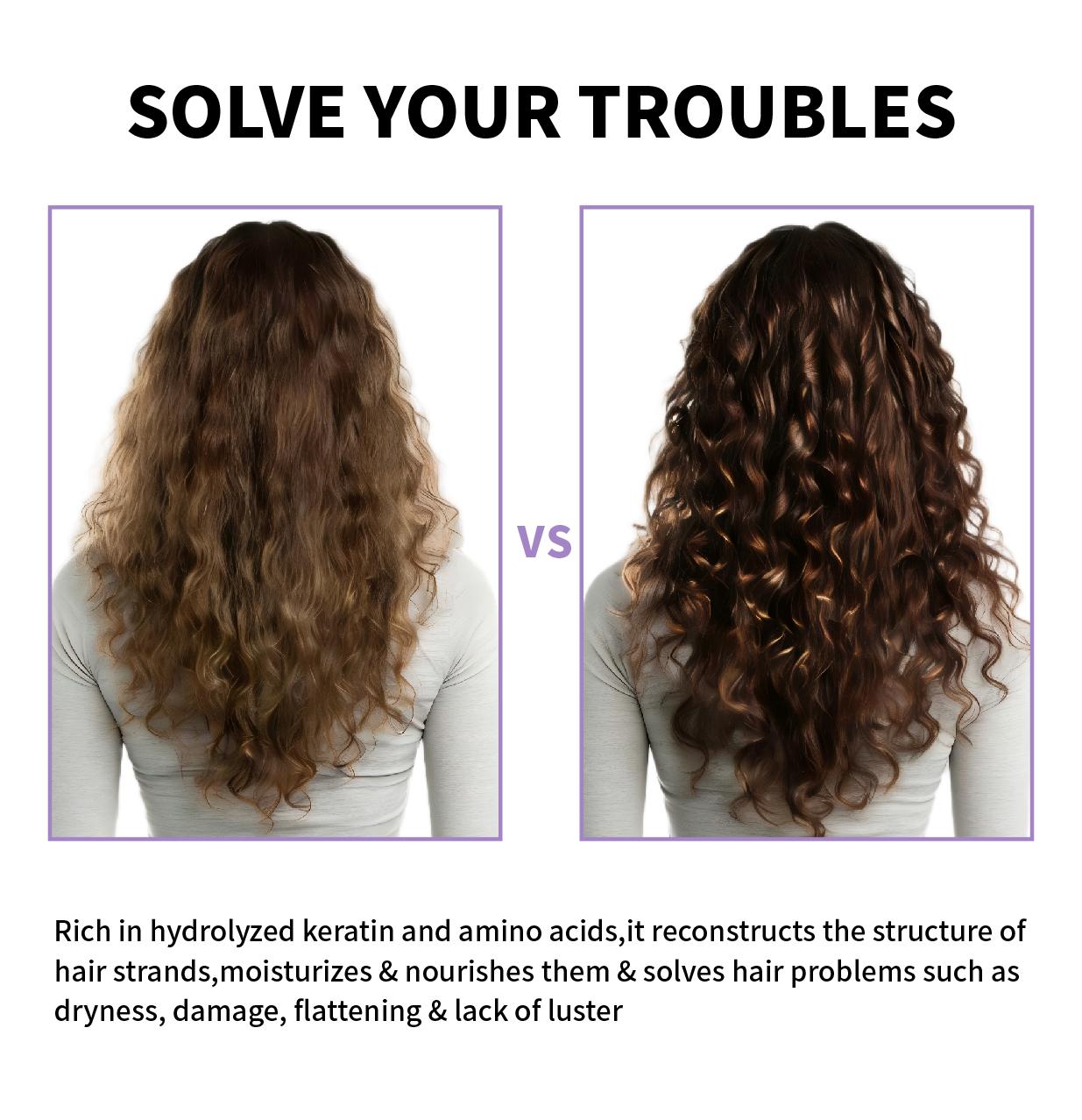 GRODOM Keratin Repair Hair Mask,Deep Conditioning Hair Treatment for Damaged Hair,Anti-Frizz Hydrating Hair Mask for Dry Curly 3A to 4C Hair,Color-Treated Hair Care,Cuticle Sealing Deep Nourishing Hair Repair,300ml