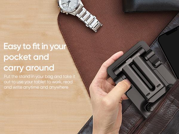 ARZOPA CellPhone Folding Stand, Adjustable & Foldable Sturdy Holder for Desk Smartphone Accessories Compatible iPhone, iPad, Portable Monitor 7"-15.6"