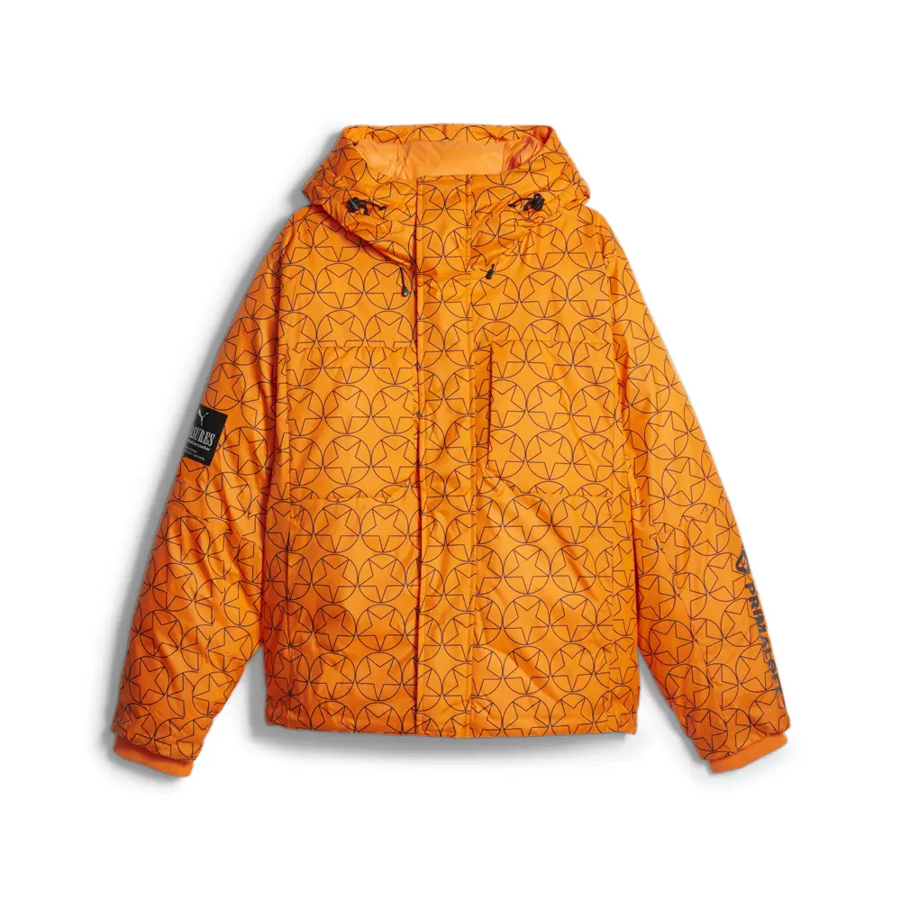 PUMA Mens X Pleasures Puffer Jacket Athletic Outerwear Casual - Orange PUMA Mens X Pleasures Puffer Jacket Athletic Outerwear Casual - Orange