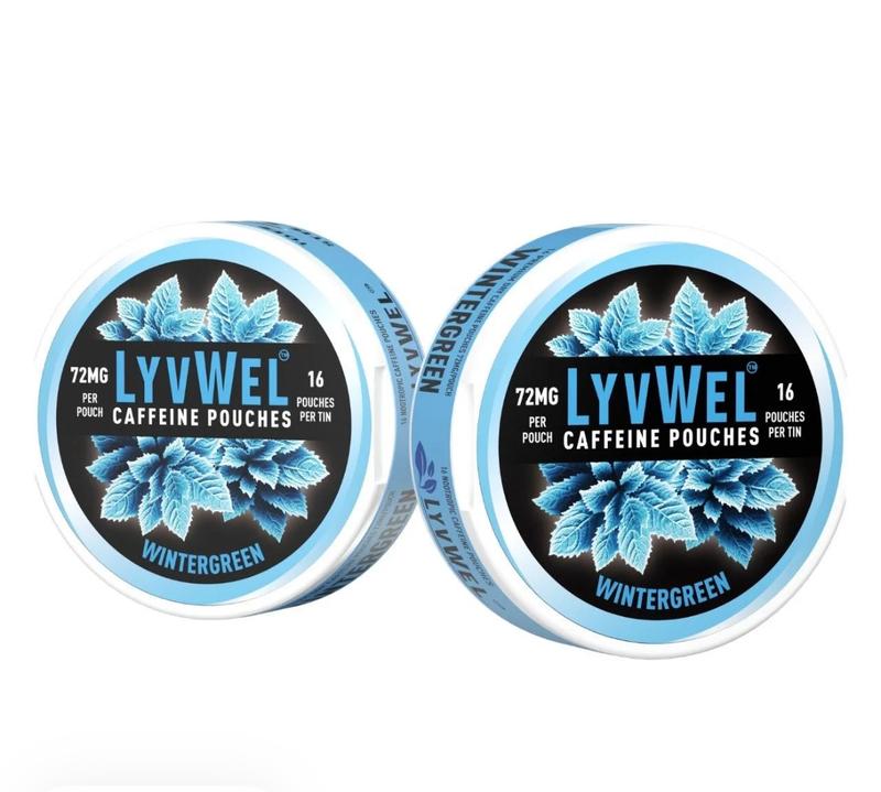 LyvWel Upper Energy Deckys - 2-Jar Caffeine Pouch Bundle 72mg & 225mg Strawberry Flavor Double Jar Consistent Energy Drink Electrolyte Powder Beverage