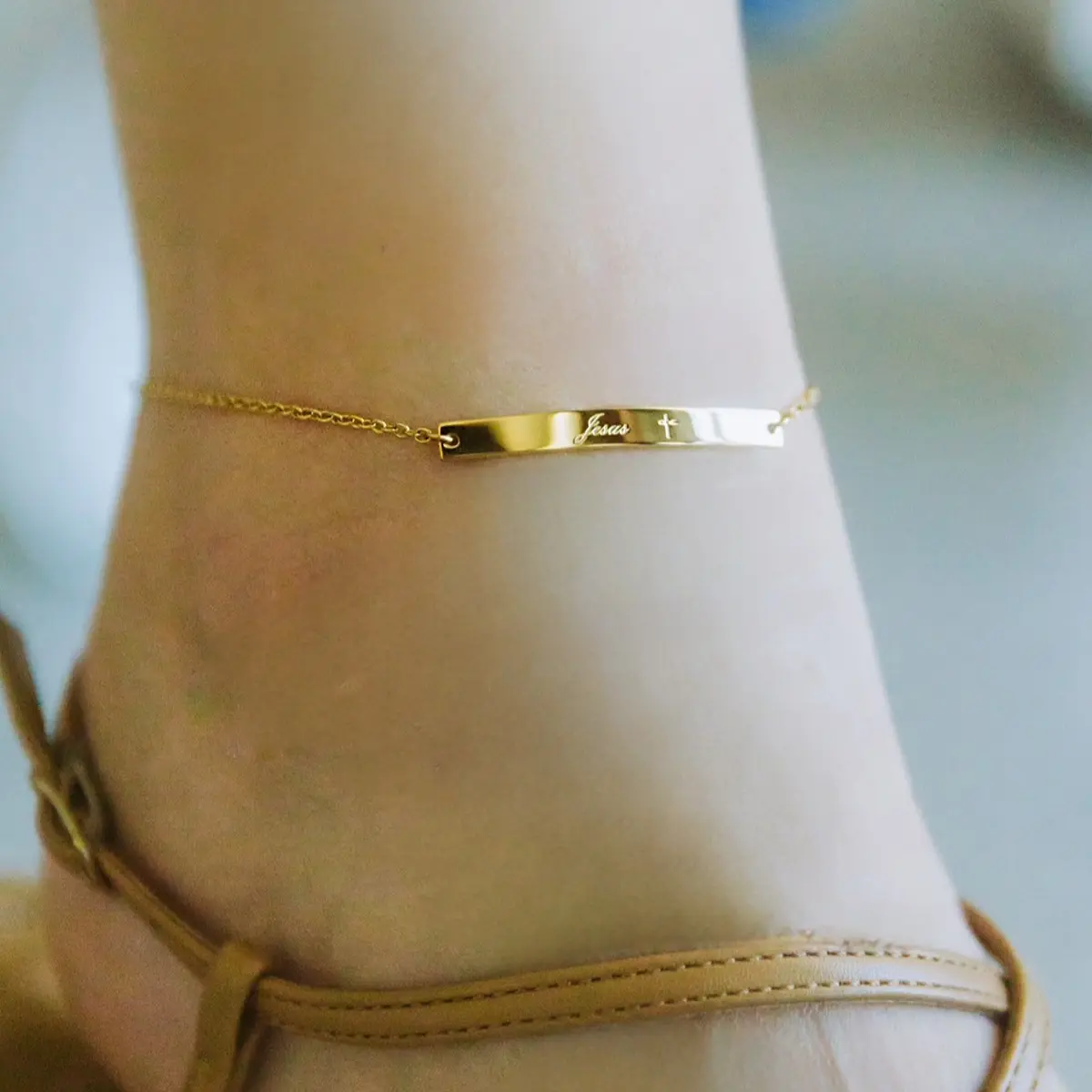 Jesus Cross Anklet