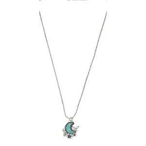 Arizona Western Inspired Statement Necklace, Rhodium-Plated 16-in Chain, Ideal for Layering, Fashionable Accessory, Western Inspired Necklaces