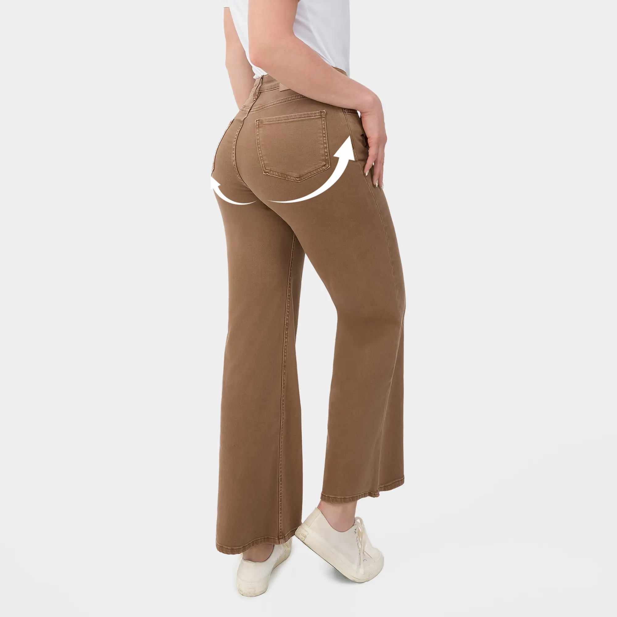 Women's High Waist Stretch Genuwii Baggy Jeans, Fashionable Look, Minimalist Wide Leg for Women Basic Pants - No More Awkward Gaps,  Flattering Cute Jeans, Casual Comfy Denim Jean Womenswear Bottom