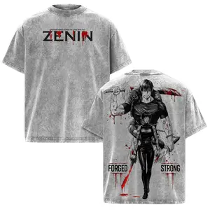 Maki Zenin Jujutsu Kaisen Washed Anime Tee - Vintage Oversized Graphic T-Shirt for JJK & Manga Fans, 100% Premium Cotton, S-3XL, Relaxed Fit, Pre-Washed, Streetwear Top - Menswear