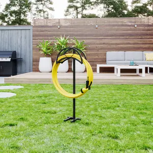 Garden Hose Holder Freestanding Hose Holder Heavy Duty Metal Detachable Hose Reel Stand Water Hose rack For Outside