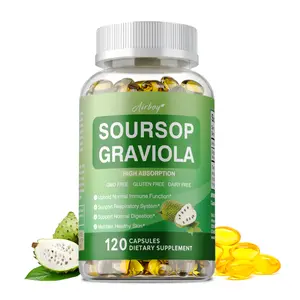 Airboy - Soursop Capsules - Immune Support, Respiratory Support, Normal Digestion, Maintain Healthy Skin - Easily Absorbed, Gluten Free - 120 Capsules