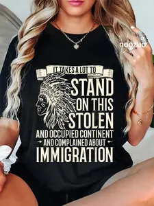 100% Cotton Unisex Aboriginal Indians Indigenous People Native American Day T-Shirt Casual Top