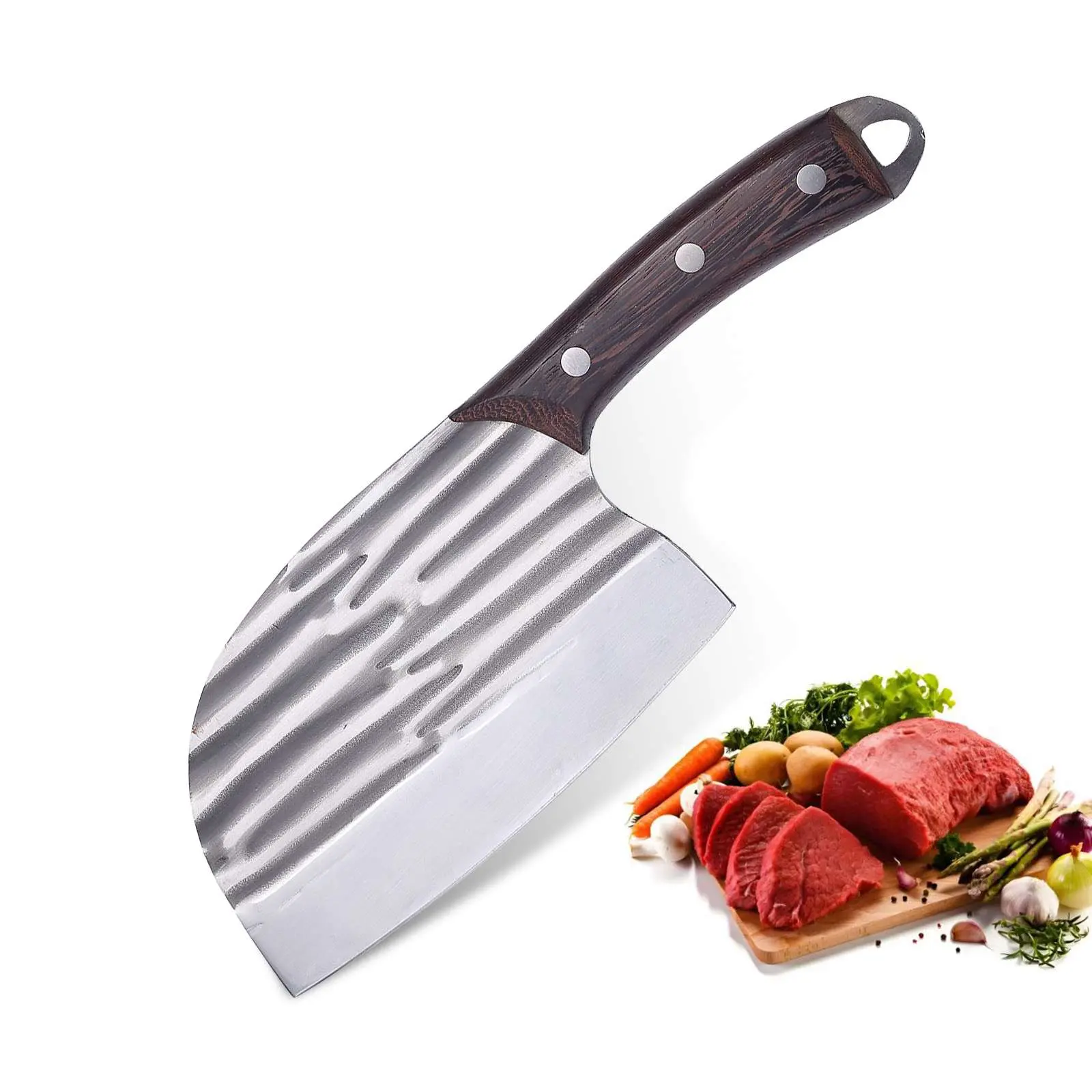 Butcher Knife Sharp Knives for Men and Women，Meat Cleaver Full Tang Serbian Chef Knife High Carbon Steel for Meat Cutting Processing,Hand Forged Knife for Outdoor BBQ Camping Knife