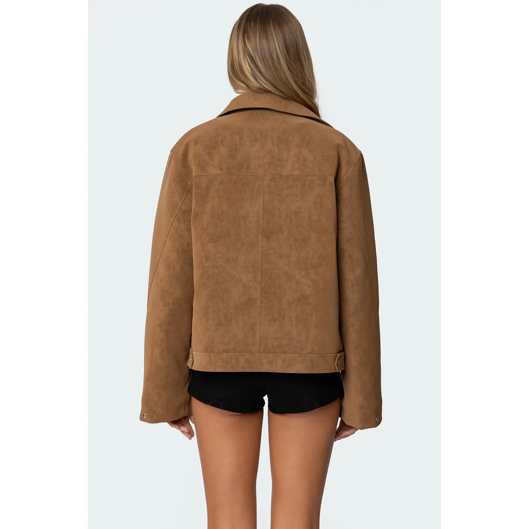 Annabelle Oversized Faux Suede Jacket - TikTok Shop