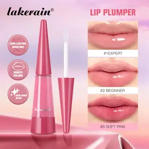 Lakerain Lip Plumper with Hyaluronic Acid, Moisturizing Lip Gloss, Instant Fullness & Glossy Finish, Long-Lasting Moisture, Boosts volume for fuller-looking lips, Hydrating Formula, 6 Shades for All Skin Tone, Cosmetics