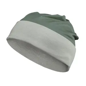 Moss Silver Cotton Double Knit Beanie