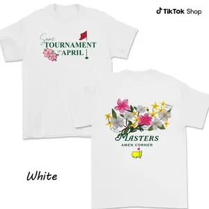 Masters Golf Shirt For Men For Women, Trendy Gift April Tournament Graphic, Floral Design Amen Corner, Cotton Menswear Apparel, Trendy Shirt
