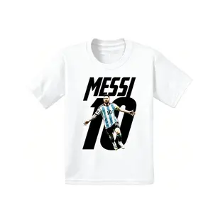 Women's 2026 Messi Short-Sleeve Round Neck  Cotton Graphic Tee - Baggy, Casual, Classic, Soft Breathable Comfort Fit, Retro Heavy Cotton Soccer Top for Adult Women
