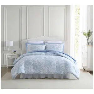 Laura Ashley Be dford Blue King Comforter Sham Set