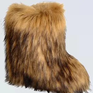 Winter Mid Leg Fur Boots for Women - Comfortable Footwear with Soft Fur Coating and Versatile Design, Soft Material