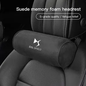 Car Neck Pillow Suede Circular Headrests Mounted Cervical Spine Protection Pillow For DS SPIRIT DS3 DS4 DS4S DS5 5LS DS6 DS7 DS9 WILD RUBIS E-Tense DIVINEDS