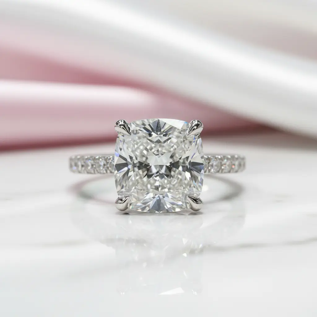 3.0ct Cushion Cut Diamond Option Engagement Ring