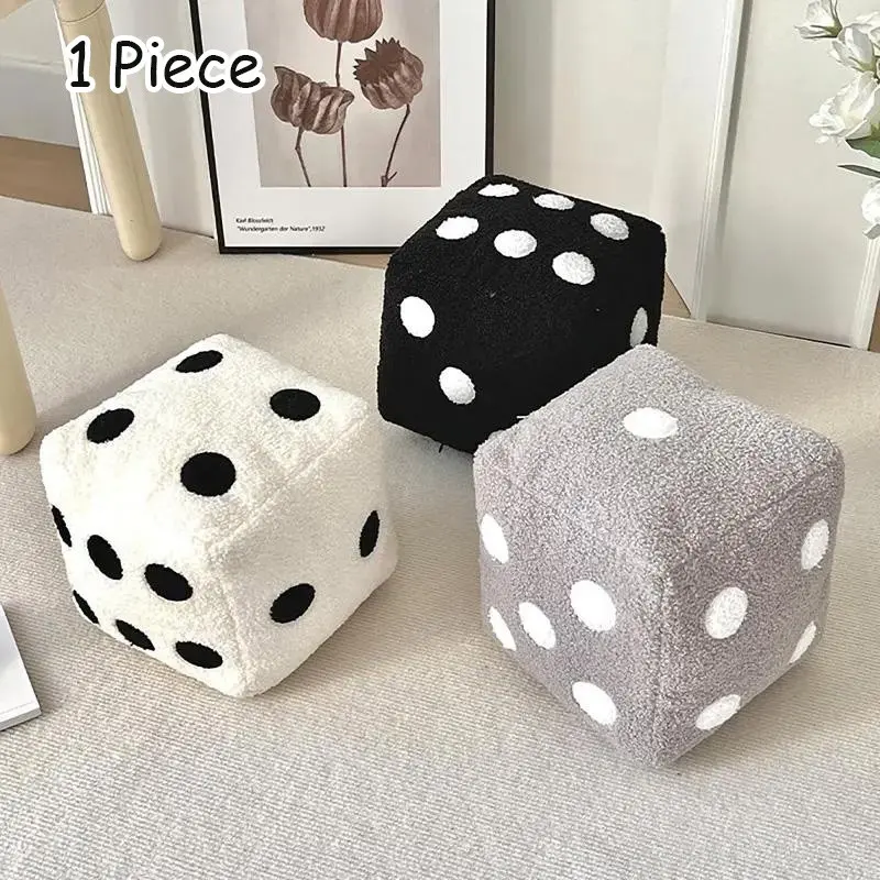 🎲 Y2K Room Aesthetic | Giant Fuzzy Dice Throw Pillow | Retro Cube Plush Couch Cushion Square Cushion Fluffy Stuffed Cushion Soft Cushion