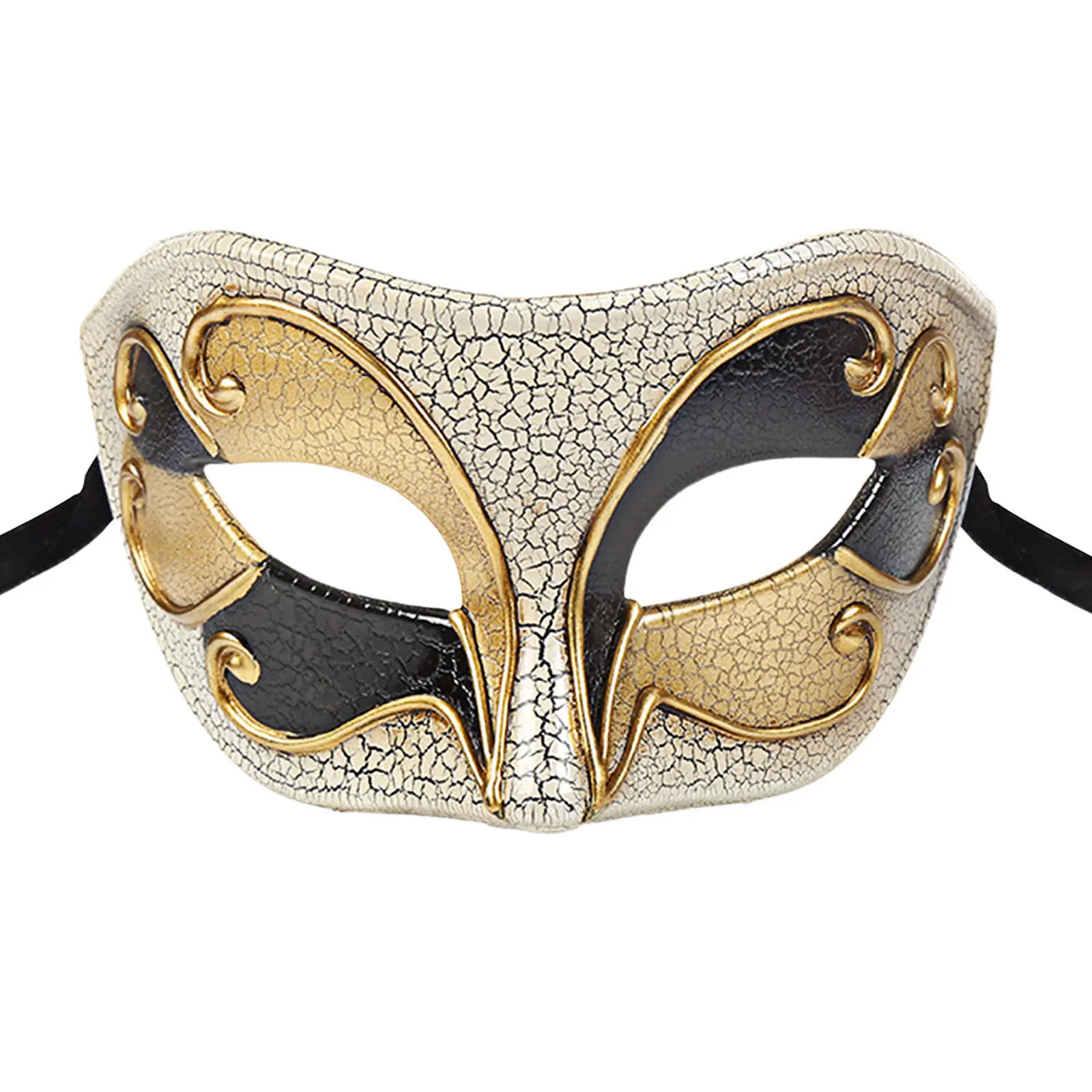 OIDEA Men's Retro Venetian Masquerade Mask - Metallic Cracked Half-Face, Lightweight Flat-Top, Festive Party Accessory with Elastic Band, Halloween Cosplay Supply, Party Decoration Supplies, Ideal Gift summerwins