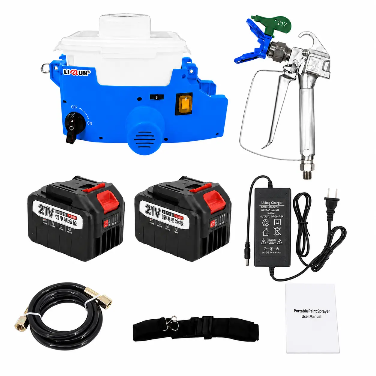 21V Cordless Airless Paint Sprayer, 500W 2300 PSI High Pressure Paint Sprayer with 2 x 5.0Ah Batteries, 6-Speed Adjustable Control, Portable Sprayer for Walls, Ceilings, Cabinets, Furniture, Fences & DIY Projects toolupgrade