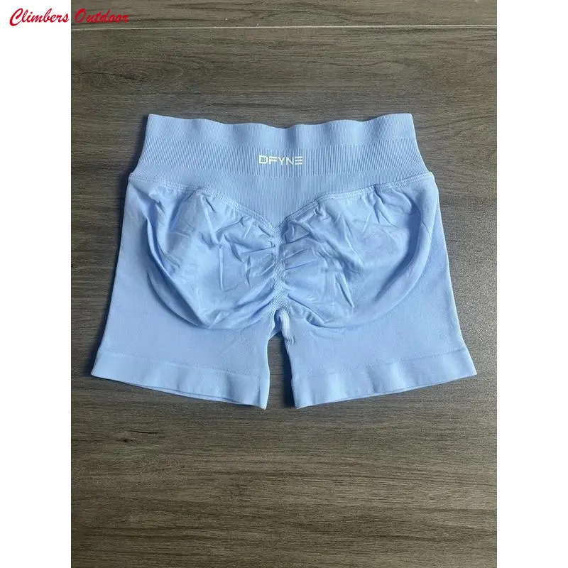 (Free Shipping) SHLSPOP Logo Athletic Yoga Shorts - Low Waist, Seamless, Scrunch Bum, Butt Lifter, Elastic Breathable Active Shorts for Gym Workout, Plus Size Cotton High-Foot Pants, Blue Lilac Black Colors