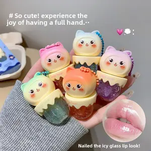 Gege bear 5-Piece Sweet Fruit Lip Oil Set - Moisturizing Lip Treatment to Reduce Lip Lines, Hydrating Lip Serum for Dry Lips in Fall/Winter